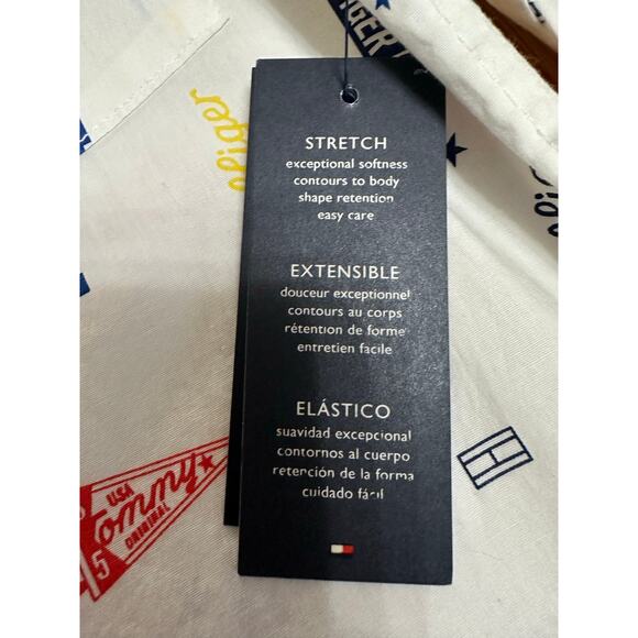 Tommy Hilfiger Boys Button-Up Shirt White Logo Print Size L (16/18) NWT - Picture 6 of 8